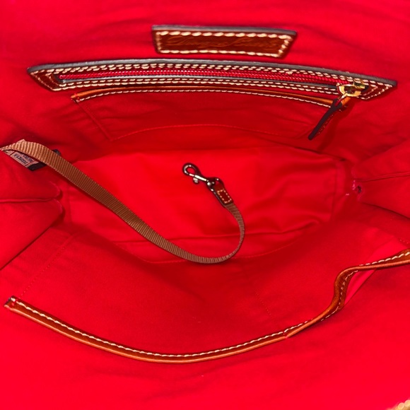 Dooney & Bourke Blue and Brown Leather Backpack - Picture 7 of 13